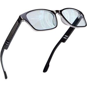 Unisex Black Sleek Frame HD Lens Digital Interface Futuristic Reading Glasses